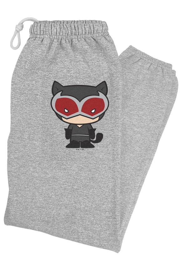 Batman Catwoman Cute Chibi Character Unisex Jogger Sweatpants for Men and Women, Athletic Heather, Medium