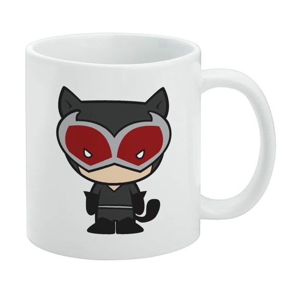Batman Catwoman Cute Chibi Character White Mug
