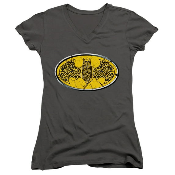 Batman Celtic Shield Junior Women's T-Shirt V-Neck Charcoal