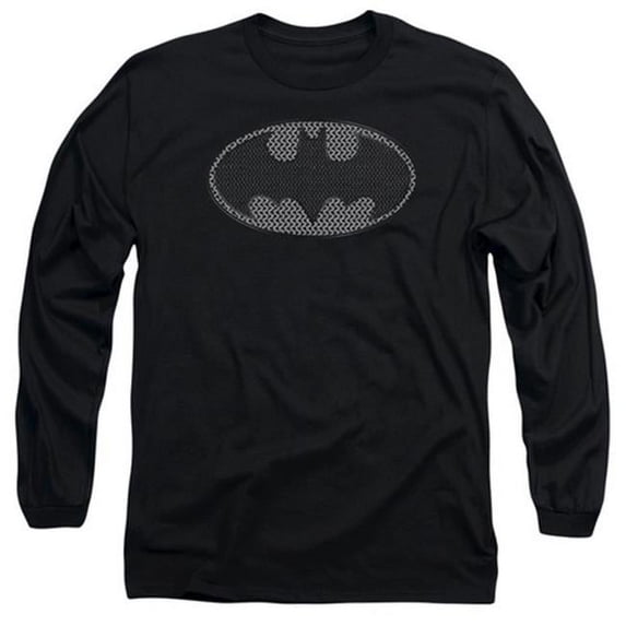 Batman-Chainmail Shield Long Sleeve Adult 18-1 Tee - Black - Small