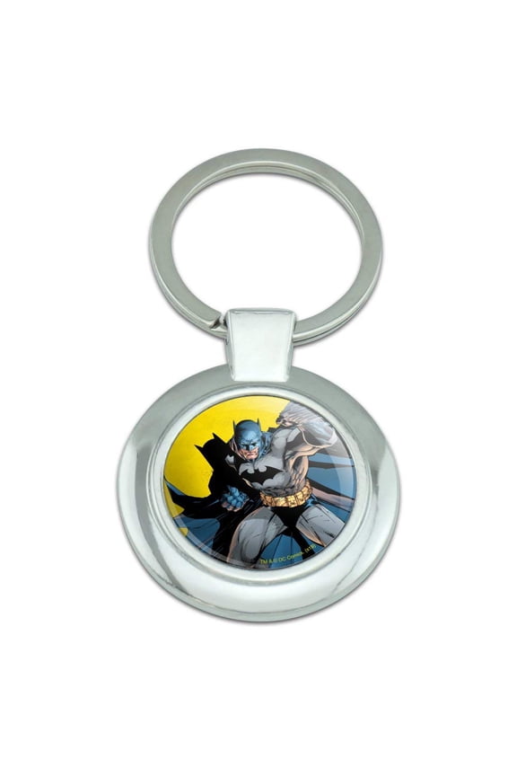 Batman Character Keychain Classy Round Chrome Plated Metal