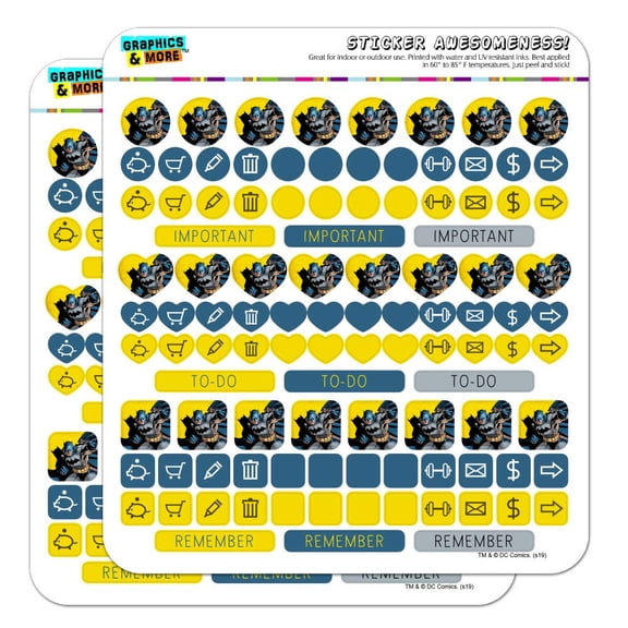 Batman Character Planner Calendar Scrapbooking Crafting Sticker Set