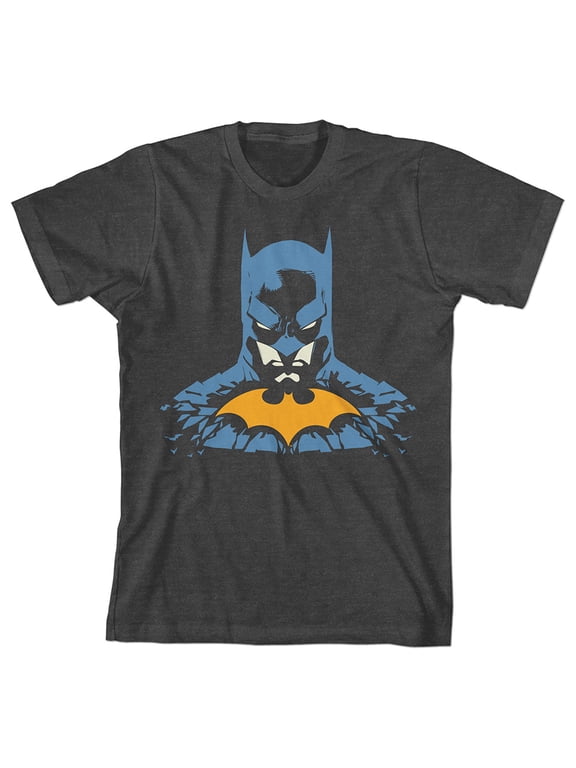 Batman Character Silhouette Youth Charcoal Gray Graphic Tee - XS
