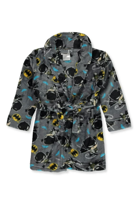 DC Comics Toddler Boys Plush Gray Fleece Batman Bathrobe Bath Robe 3T