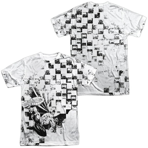 Batman Checkerboard Kick Unisex Adult Sublimated Costume T Shirt (Front/Back), 2X-Large Multicolor