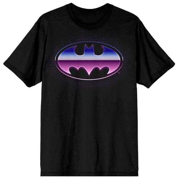 Batman Chrome Logo Men's Black T-shirt-Small