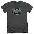 thumbnail image 1 of Batman Circuitry Shield S/S Adult V-Neck T-Shirt Charcoal, 1 of 1