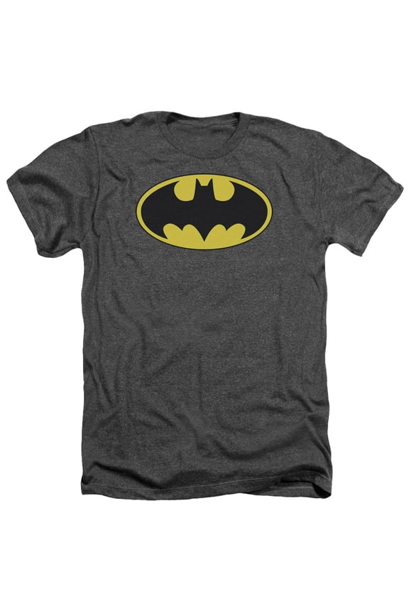 Batman - Classic Bat Logo - Heather Short Sleeve Shirt - Small