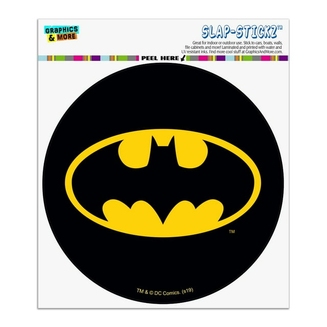 Batman Classic Bat Shield Logo Automotive Car Window Locker Circle Bumper Sticker