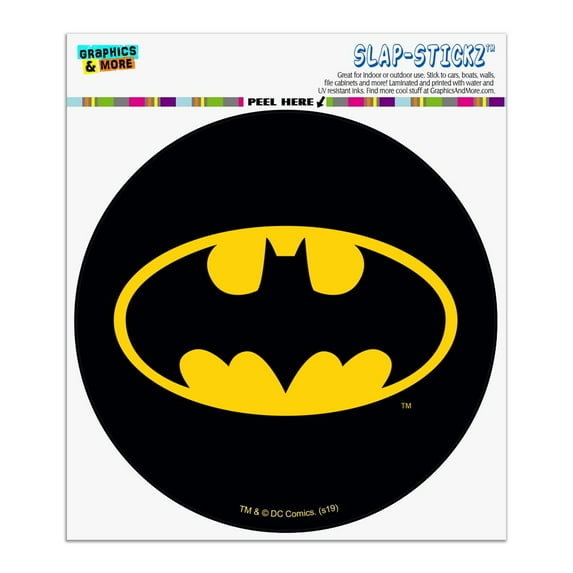 Batman Classic Bat Shield Logo Automotive Car Window Locker Circle Bumper Sticker