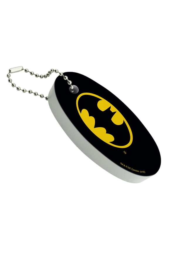Batman Classic Bat Shield Logo Floating Keychain Oval Foam Fishing Boat Buoy Key Float