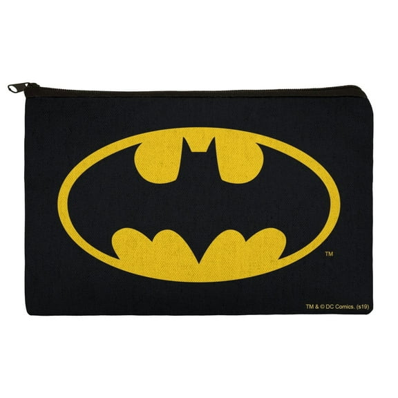 Batman Classic Bat Shield Logo Makeup Cosmetic Bag Organizer Pouch