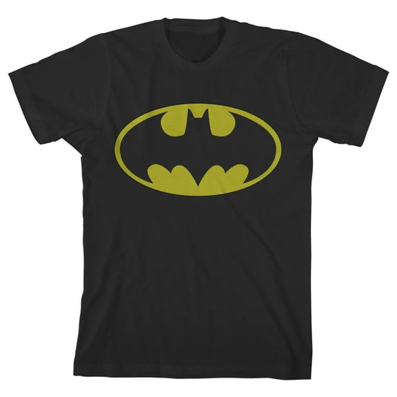 Batman Classic Logo Boy's Black T-shirt-M