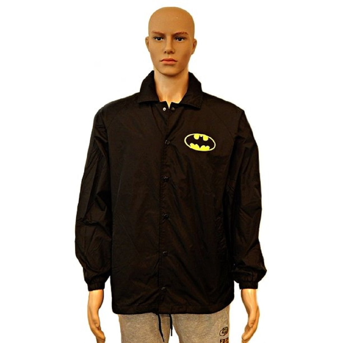 Batman Classic Logo Coat Adult Men Black Windbreaker Jacket Size Medium Walmart
