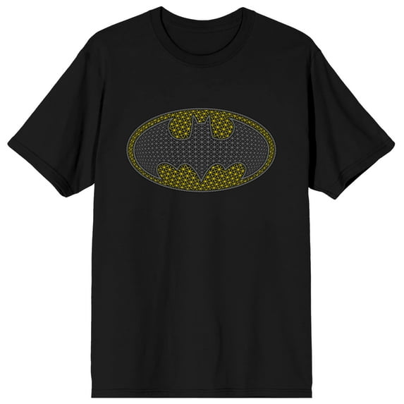Batman Classic Logo Colored Dots Men's Black T-shirt-3XL