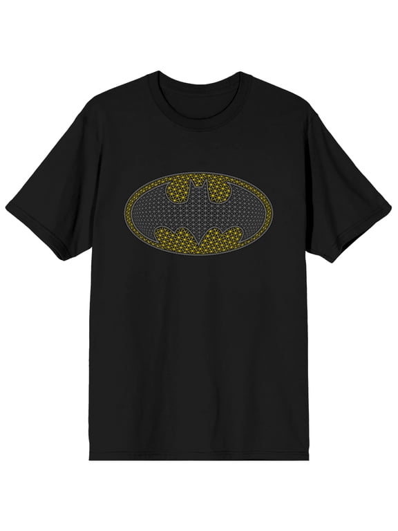 Batman Classic Logo Colored Dots Men's Black T-shirt-Medium