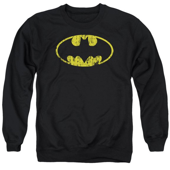 Batman Classic Logo Distressed Mens Crewneck Sweatshirt