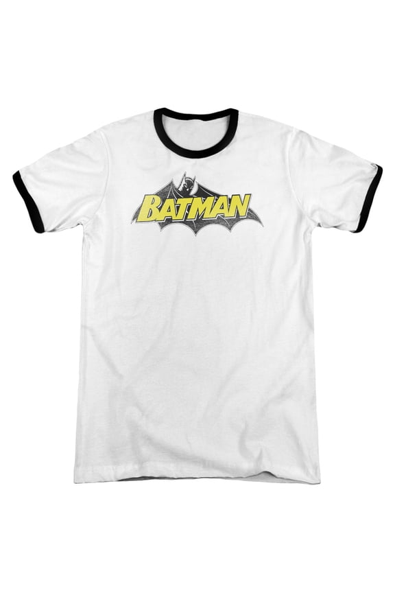 Batman Classic Logo Officially Licensed Adult Ringer T Shirt