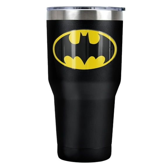 Batman Classic Logo Stainless Steel Tumbler 30 oz Coffee Travel Cup, Vacuum Insulated & Double Wall with Leakproof Sliding Lid