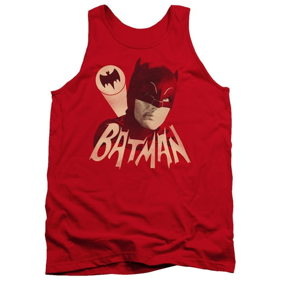 Batman Classic TV Bat Signal Adult Tank Top-Red
