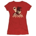 thumbnail image 1 of Batman Classic TV Bat Signal S/S Junior Women's T-Shirt Sheer-Red, 1 of 1