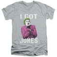 thumbnail image 1 of Batman Classic TV Got Jokes S/S Adult V-Neck T-Shirt 30/1 T-Shirt-Athletic Heather, 1 of 1