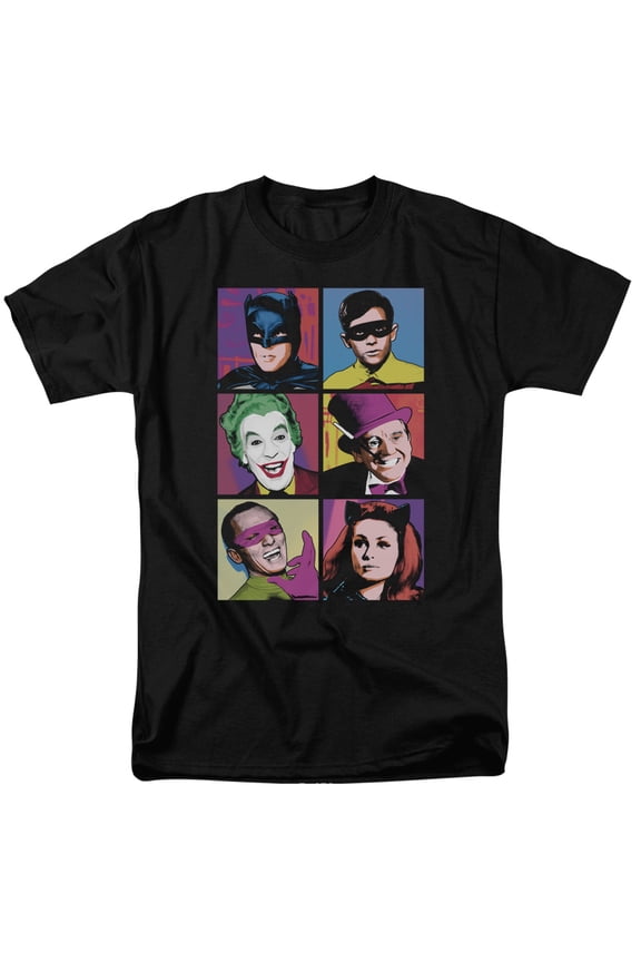 Batman Classic TV Pop Cast S/S Adult 18/1 T-Shirt Black