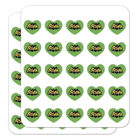 Batman Classic TV Series Logo Heart Shaped Planner Calendar Scrapbook Craft Stickers
