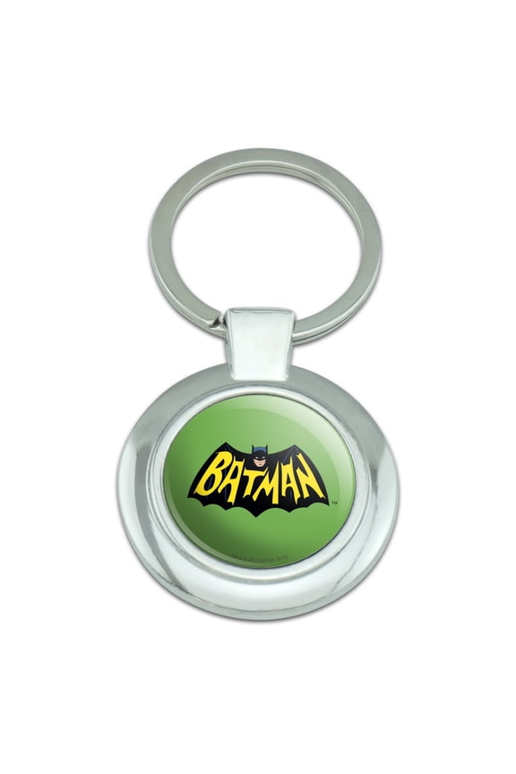 Batman Classic TV Series Logo Keychain Classy Round Chrome Plated Metal