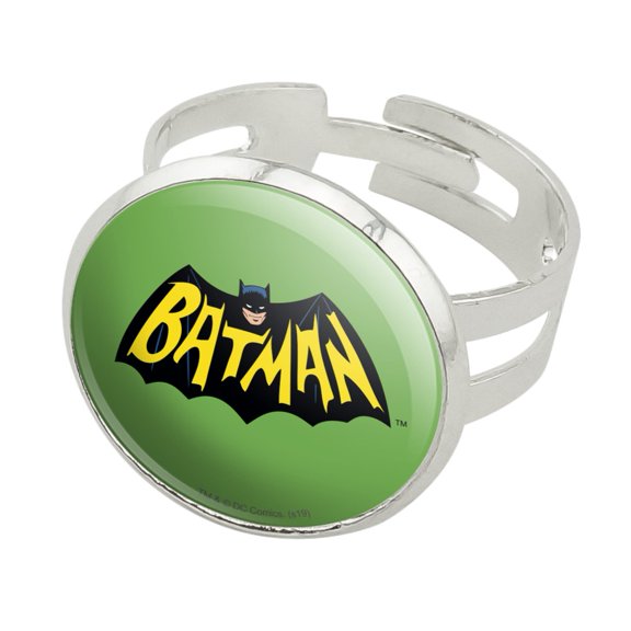 Batman Classic TV Series Logo Silver Plated Adjustable Novelty Ring