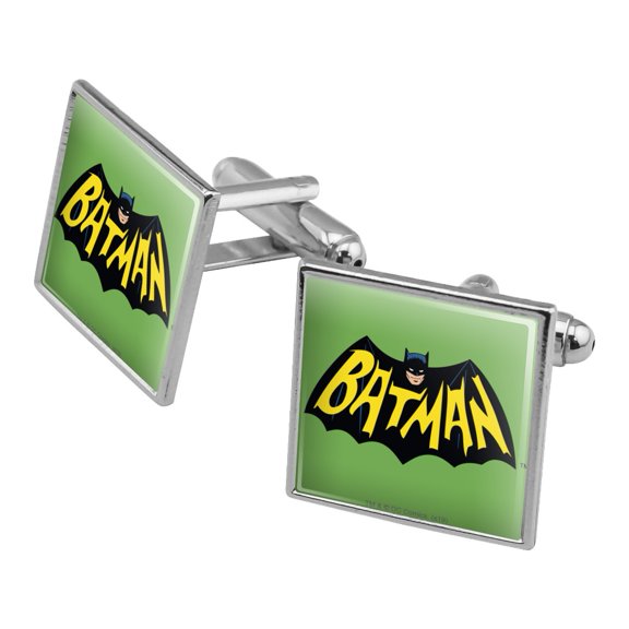 Batman Classic TV Series Logo Square Cufflink Set - Silver or Gold