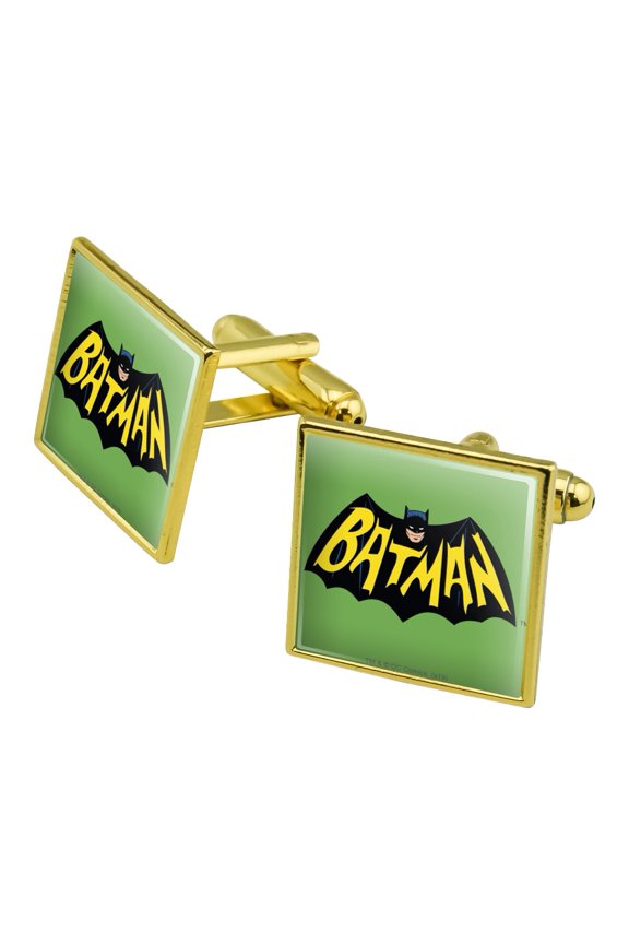 Batman Classic TV Series Logo Square Cufflink Set - Silver or Gold