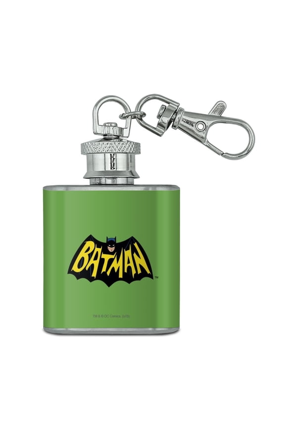Batman Classic TV Series Logo Stainless Steel 1oz Mini Flask Key Chain