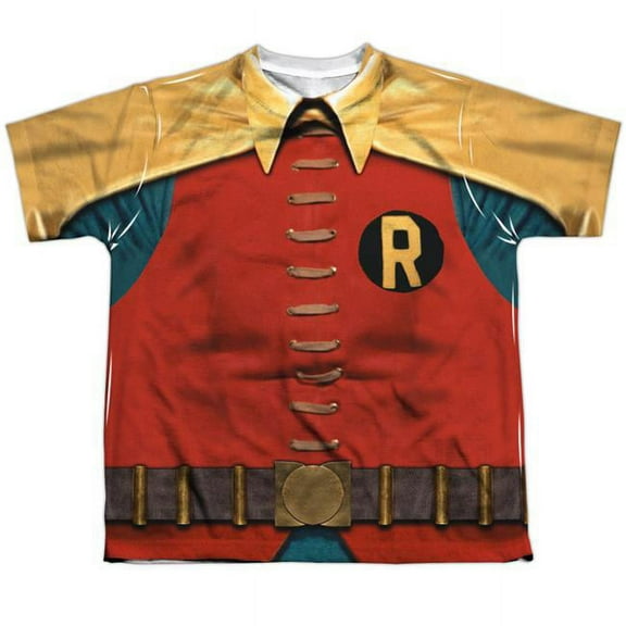 Batman Classic TV Series Retro Robin Costume Big Boys 2-Sided Print T-Shirt