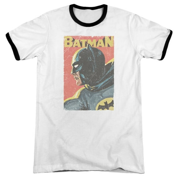 Batman Classic TV Vintman Adult Ringer T-Shirt White Black