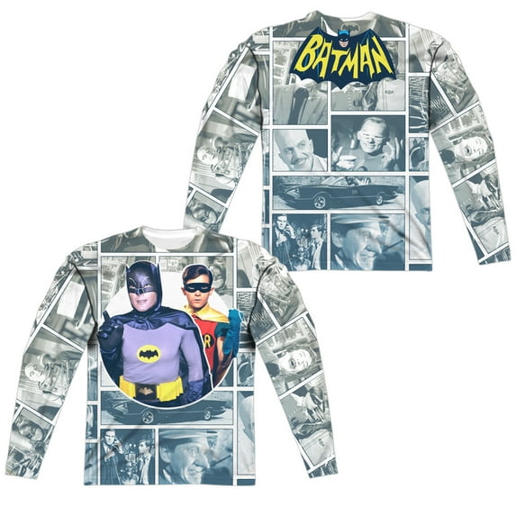 Batman Classic Tv - 60S Panels (Front/Back Print) - Regular Fit Long Sleeve Shirt - Small