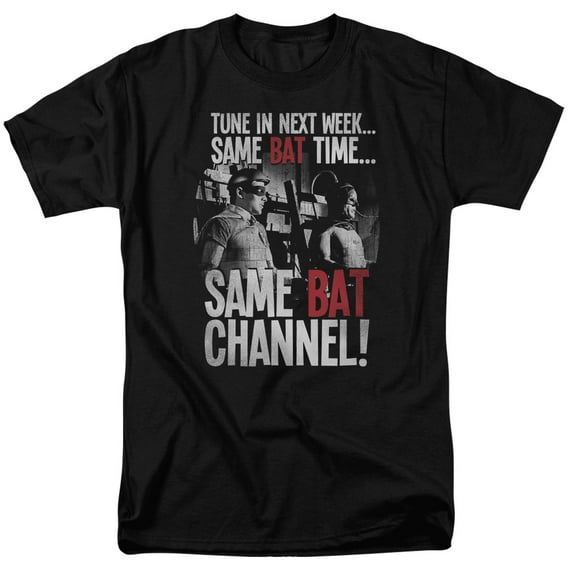 Batman Classic TV Bat Channel S/S Adult 18/1 T-Shirt Black