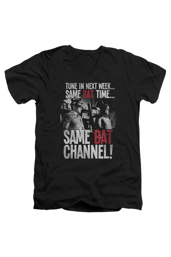 Batman Classic Tv - Bat Channel - Slim Fit V Neck Shirt - Large