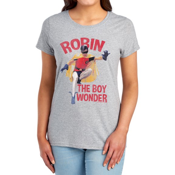 Batman Classic Tv Boy Wonder Women's T Shirt, Athletic Heather, X-Large