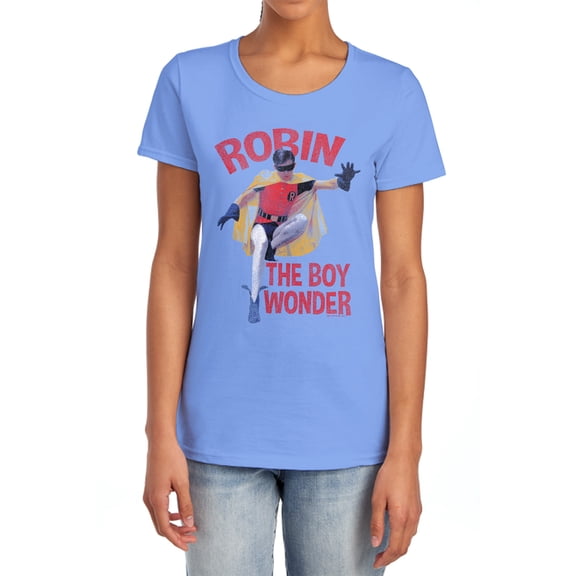 Batman Classic Tv Boy Wonder Women's T Shirt, Carolina Blue, 2X-Large