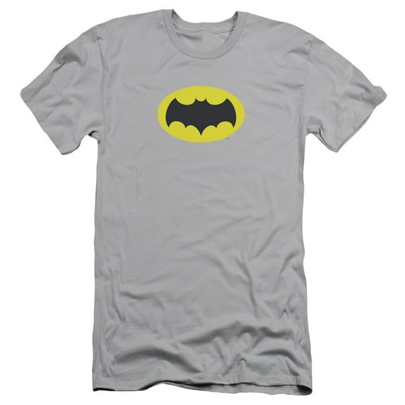 Batman Classic TV Chest Logo S/S Adult 30/1 T-Shirt-Silver