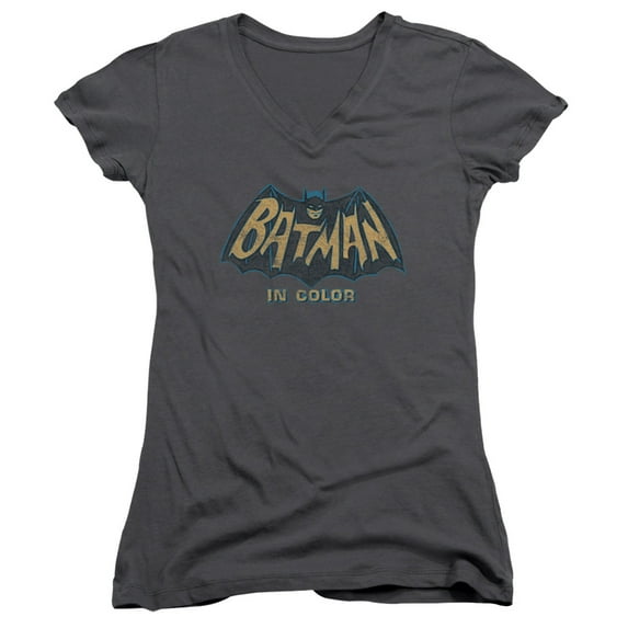 Batman Classic Tv - In Color - Juniors Cap Sleeve V-Neck Shirt - X-Large