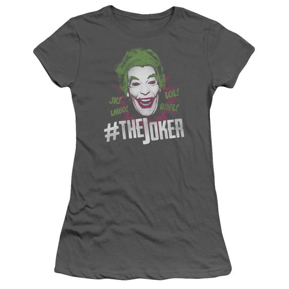 Batman Classic TV #Joker S/S Junior Women's T-Shirt Sheer-Charcoal