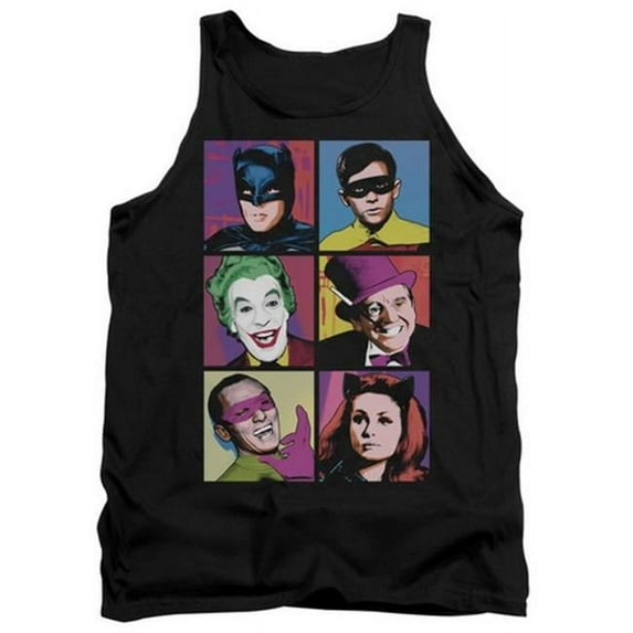 Batman Classic Tv-Pop Cast - Adult Tank Top - Black- Medium