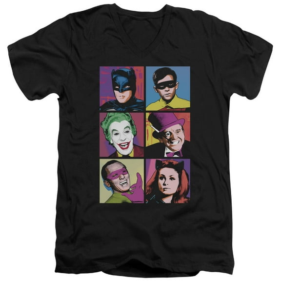 Batman Classic Tv - Pop Cast - Slim Fit V Neck Shirt - XX-Large