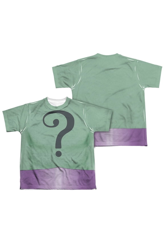 Batman Boys' Riddler Uniform Sublimation T-shirt Youth X-Large White