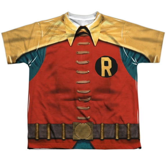 Batman Classic Tv - Robin Costume - Youth Short Sleeve Shirt - Large