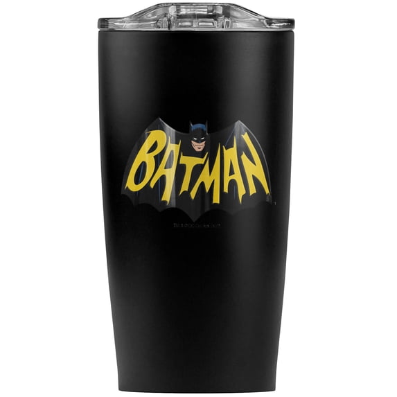 Batman Classic Tv Series Logo Stainless Steel 20 oz Travel Tumbler, Vacuum Insulated & Double Wall with Leakproof Sliding Lid | Great for Coffee/Hot Drinks and Cold Beverages