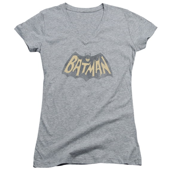Batman Classic Tv - Show Logo - Juniors Cap Sleeve V-Neck Shirt - Small