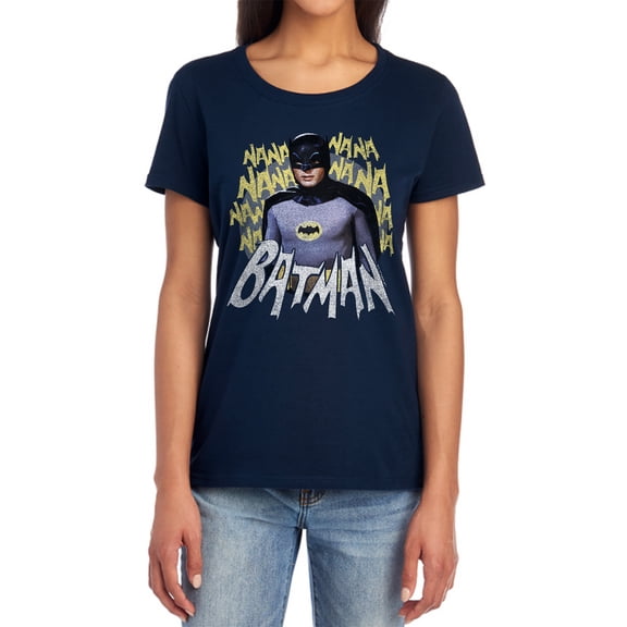 Batman Classic Tv Theme Song Women's T Shirt, Navy, Medium